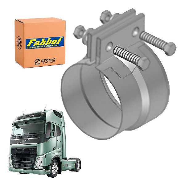 Abraçadeira Inox 5 Polegada Escapamento Volvo Fh 2012 A 2014