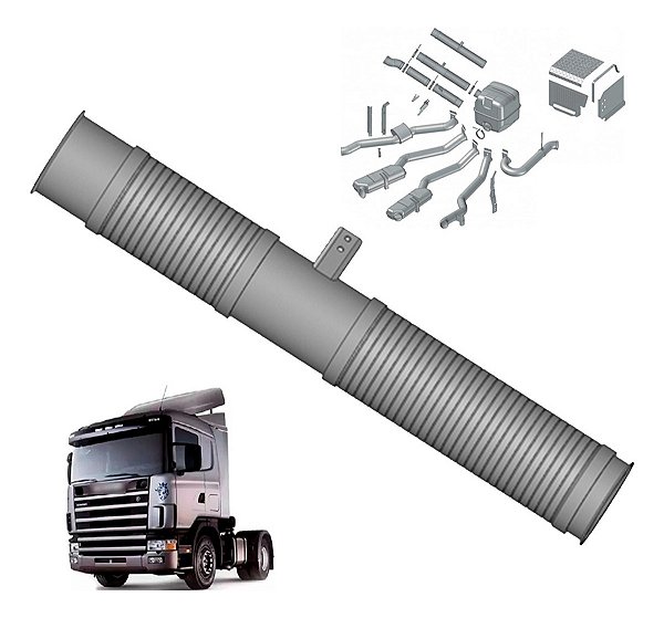 Tubo Cano Escapamento Scani T/r 124 2003 A 2005 400/420 Cv