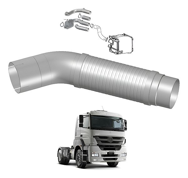 Cano Flexível Inox Escapamento Mb Axor 2036 2041 2544 2644