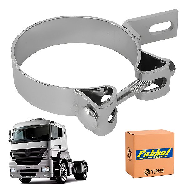 Abraçadeira Cromada Escape Mb Axor 2036 A 2644 2014 A 2020