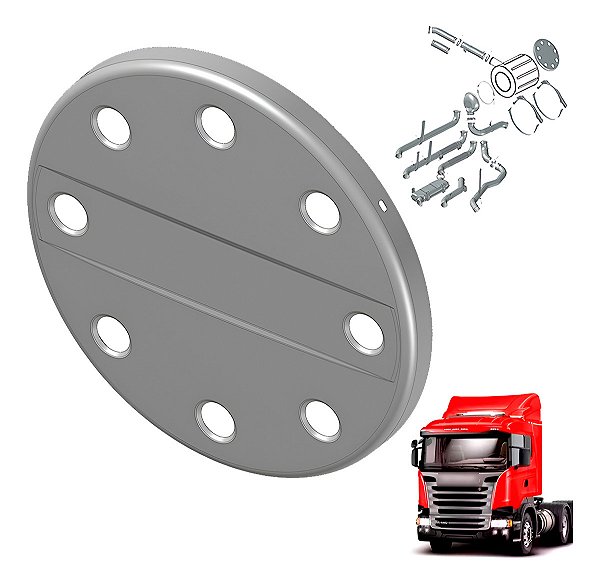 Proteção Calor Inox Escapamento Scani P/g/r Highline Euro 5