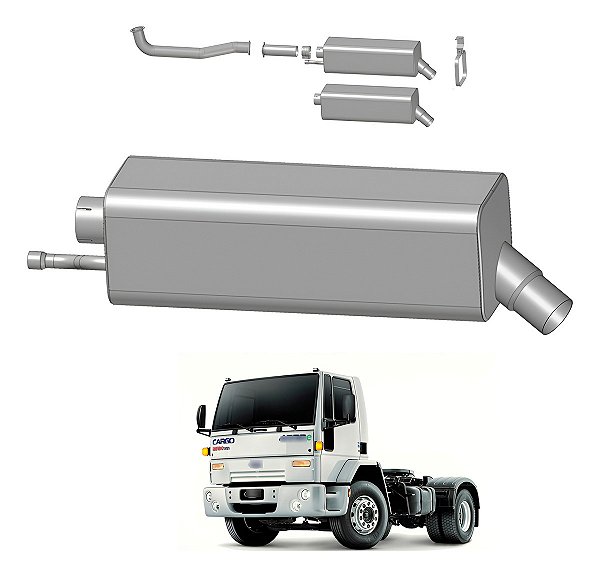 Silencioso Com Sucção Escape Ford Cargo 4432e 5032e - Euro 3