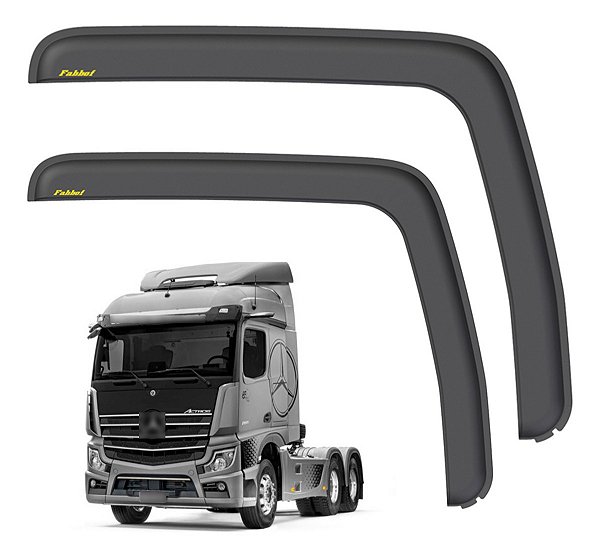 Par Calha De Chuva Porta Mercedes New Actros Acrilico Fumê