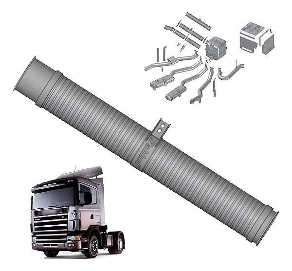 Cano Flexível Inox Escape Scani T/r 124 Até 2004 400/420 Cv