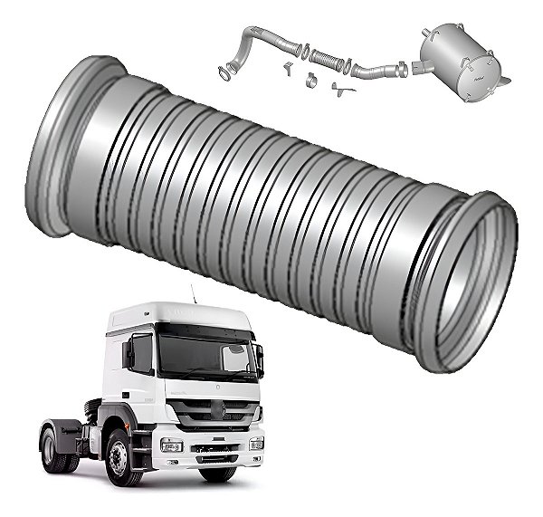 Flexível Inox Escapamento Mb Axor 1933 2533 2831 Até 2011