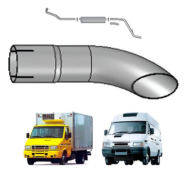 Tubo Cano Escapamento Ivec Daily 4912 - 2,5 Polegada Euro 3