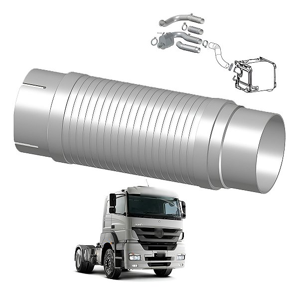 Flexível Inox Escapamento Mb Axor 2036 2041 2544 2644 Euro5