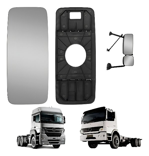 Lente Vidro Retrovisor Mb Axor/atego 2007 A 2013 Com Desemb