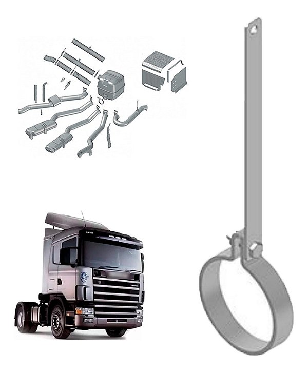 Suporte Tubo 4 Pol Escapament Scani T/r Série 4 2005 A 2007