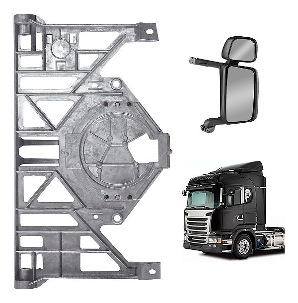 Grelha Aluminio Retrovisor Scania T/r 114 124 P/g/r Direito