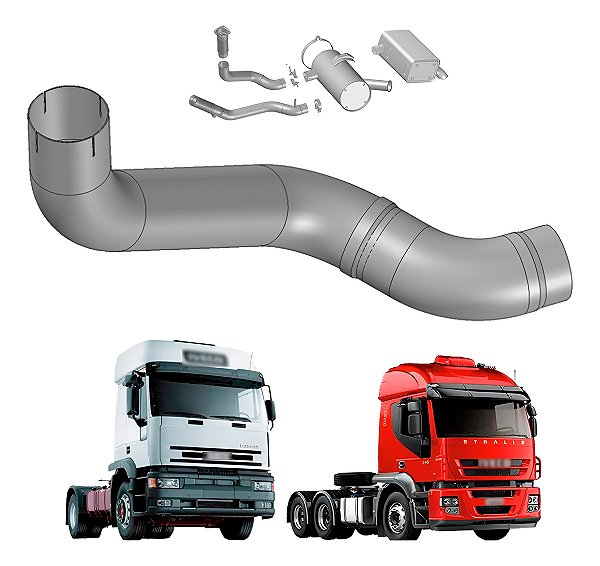 Tubo Cano Motor Escapamento 450e37/ Stralis / Nr410 Até 2011