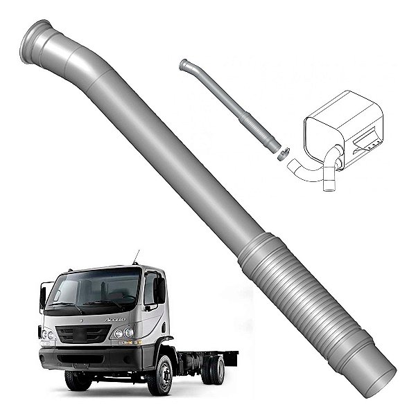 Tubo Cano Escape Flexivel Inox Mb Accelo 815 915 1016 1316