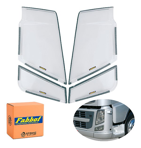 Par 2 Protetor Farol Acrílico Volvo Glob Fh/fm 2010 A 2014