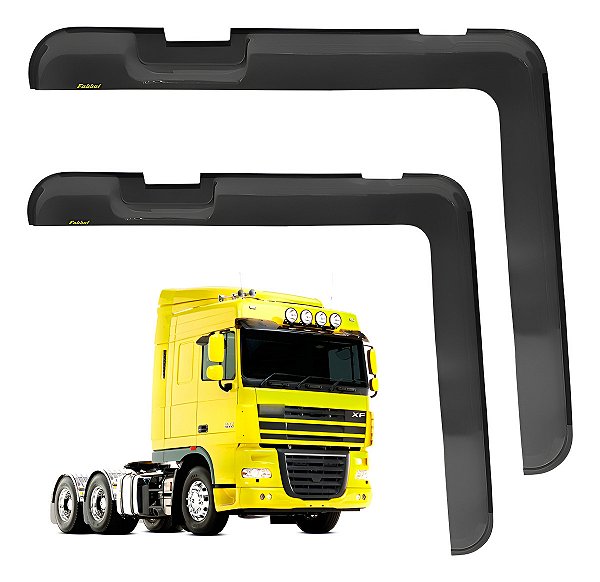Par Calha De Chuva Porta Daf Xf 105 - Acrilico Fume 2 Peças