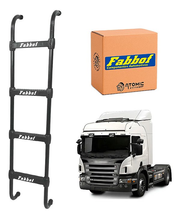 Estribo 4 Dg Cabine Scania P94/310/30/340/360 Até 2018 Preta
