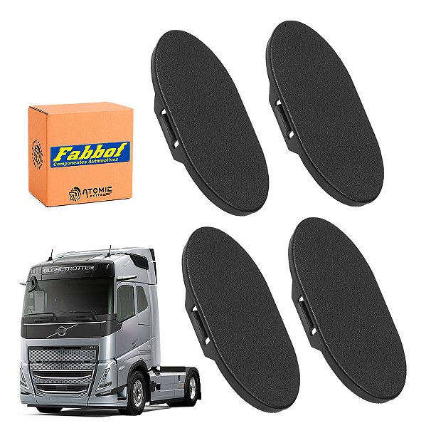 4 Tampa Acabamento Para-lama Volvo Fh 2015/2025 Lisa Preta