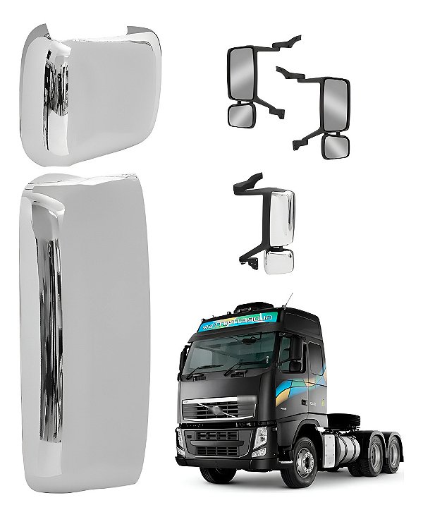 Kit Capa Cromada Retrovisor Volvo Fh 2010/2014 /fm 2010/2021
