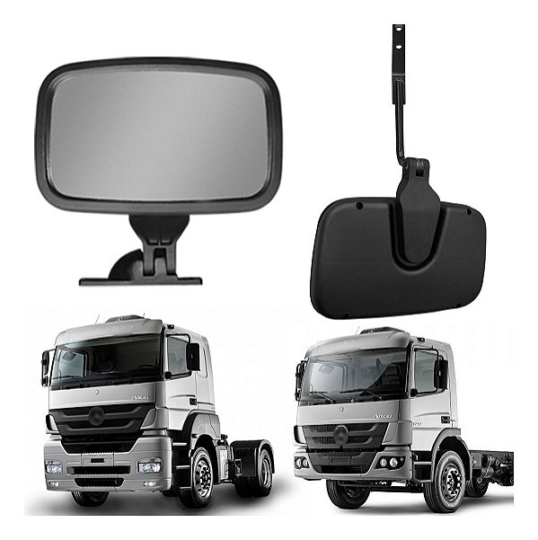 Kit 2 Retrovisor Mb Atego / Axor Auxiliar Rampa Cabine Baixa