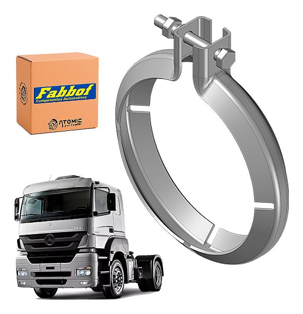 Abraçadeira Inox Escape Mb Actros/axor Com Parafuso 5 Poleg