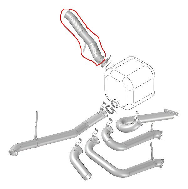 Tubo Saída Motor Escape Scani Ntg R450/540 Plus 2023/2024