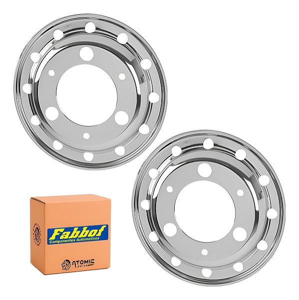 Kit Calota Aro 17,5 Metal Fechada Dianteira Cromad Caminhão
