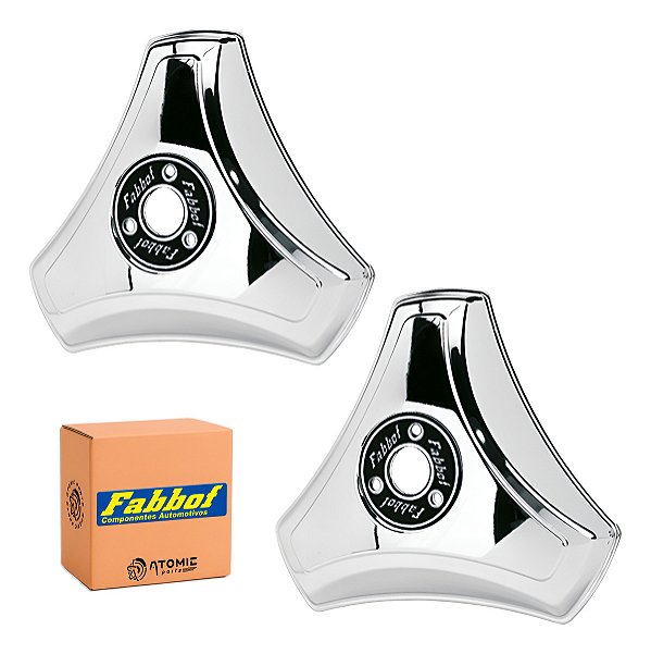 Kit Calota Aro 20/22 De Metal Helice 3 Pontas Caminhão