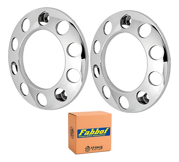 Kit Calota 10 Furos Metal Traseiro Cromada Alta Caminhão