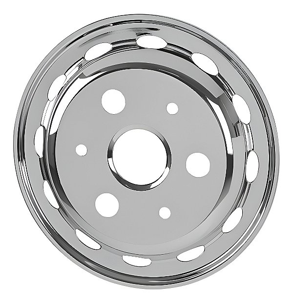 Kit Calota Metal Aro 17,5 Cromada Dianteiro Fechada Cm Friso