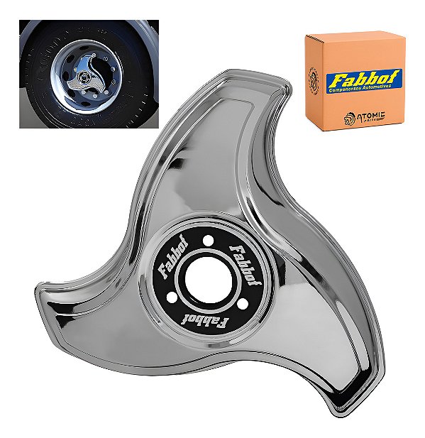 Calota Aro 16/17,5 Metal Helice 3 Pontas Esquerdo Com Rodoar