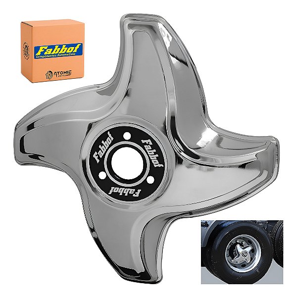 Calota Aro 16/17,5 Metal Helice 4 Pontas Esquerdo Com Rodoar