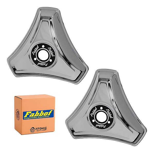 Kit Calota Aro 16/17,5 De Metal Helice 3 Pontas Caminhão