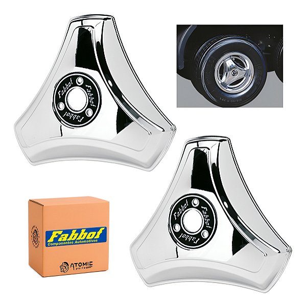 Kit Calota Aro 20/22 Metal Helice 3 Pontas Rodoar Caminhão