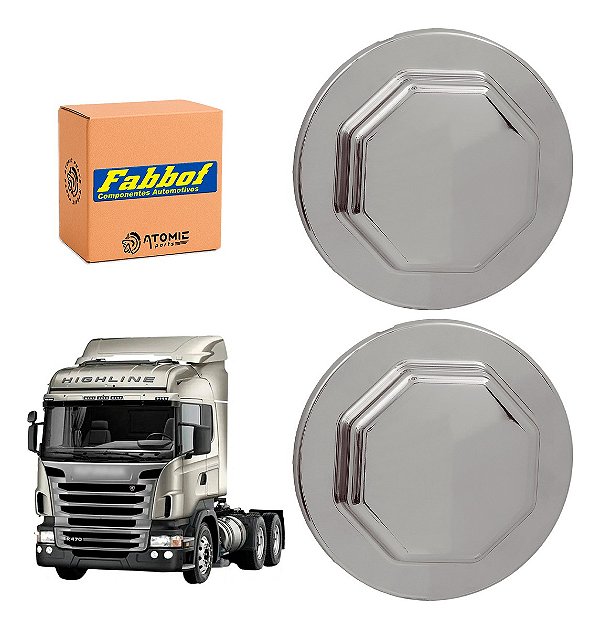 2 Capa Plastica Cubo Roda Scania P/g/r High/strean Dianteira