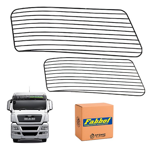 Par Grade Protetor Farol Auxiliar Man Tgx Cromado Caminhão