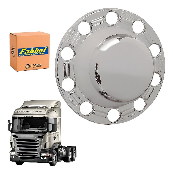 Par Capa Cromada Cubo Roda Traseiro Scani P/g/r Highline
