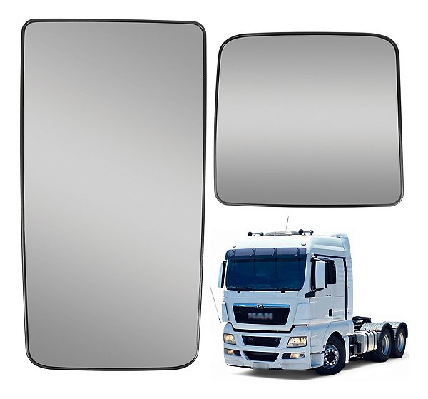 Kit Lentes Retrovisor Man Tgx Principal/auxiliar Convexo