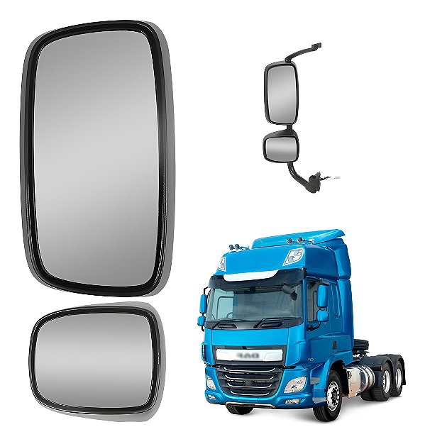 Kit Retrovisor Principal E Auxiliar Daf Cf/xf Até 2024 Esqu