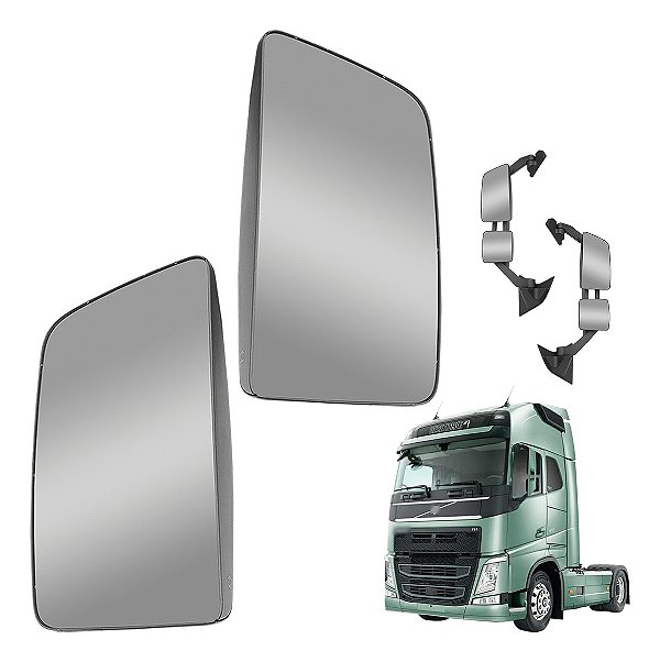 Kit Retrovisor Principal E Auxiliar Volvo Fh 2015 A 2021