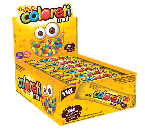 CONFEITO COLORETI JAZAM MINI 36X11GR (9) DP/36