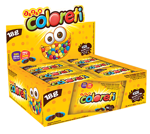 CONFEITO COLORETI JAZAM 24X18 GR (9) DP/24