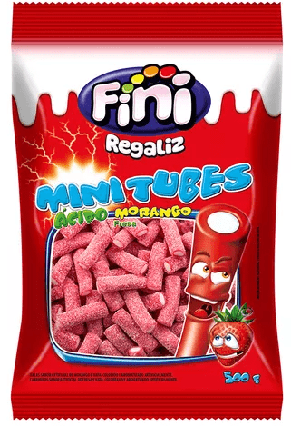 FINI 500GR MINI TUBES MORANGO CITR (12) PC/1
