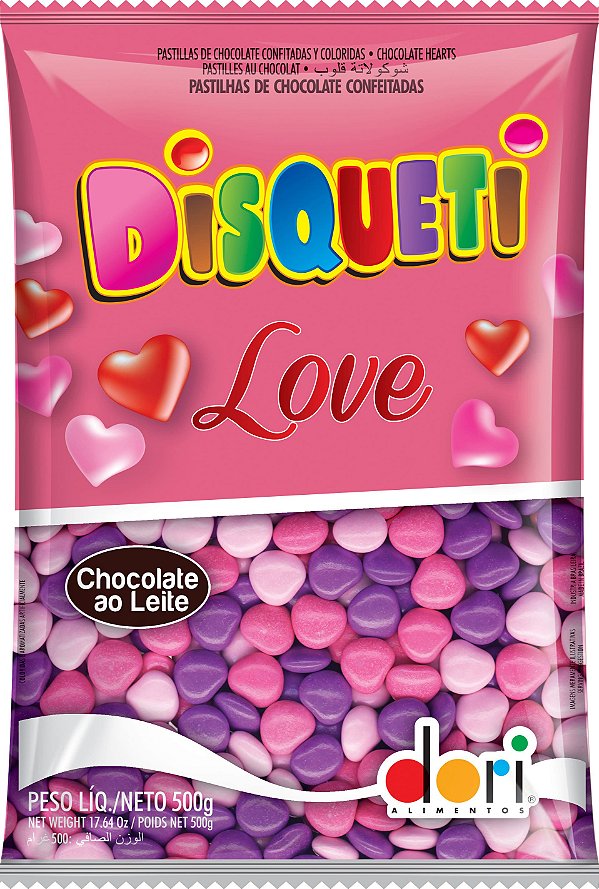 DISQUETI DORI CHOC CONF LOVE 500GR (10) PC/1