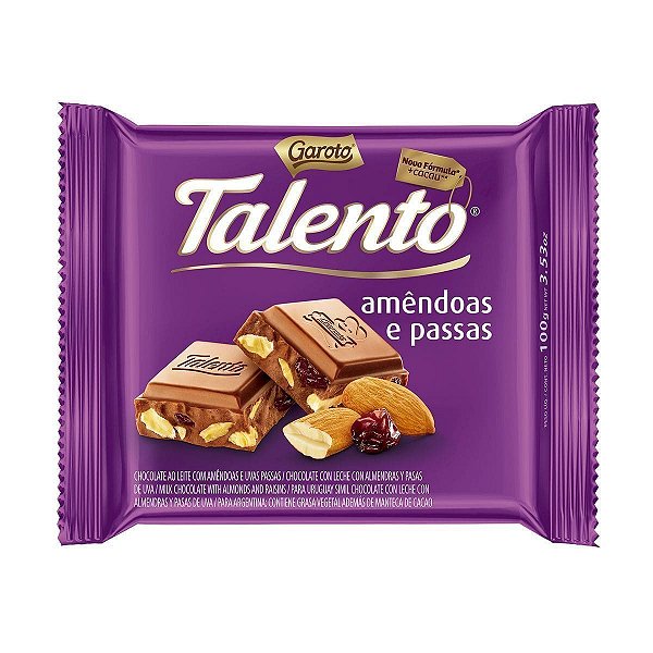 CHOC GAROTO TALENT 12X85GR AMENDOAS (8) DP/1