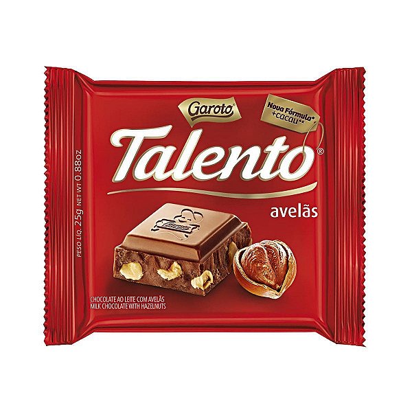 CHOC GAROTO TALENT 12X85GR AVELA (8) DP/1
