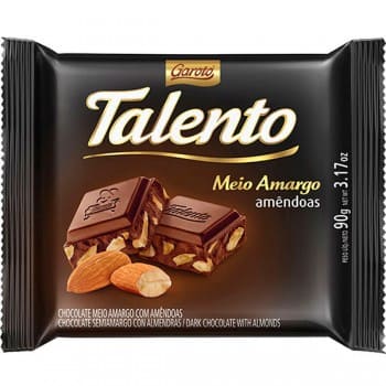 CHOC GAROTO TALENT 12X85GR MEIO AMARGO (8) DP/1
