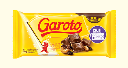 CHOC GAROTO TAB 16X80GR CAJU/PASSAS (4) DP/1