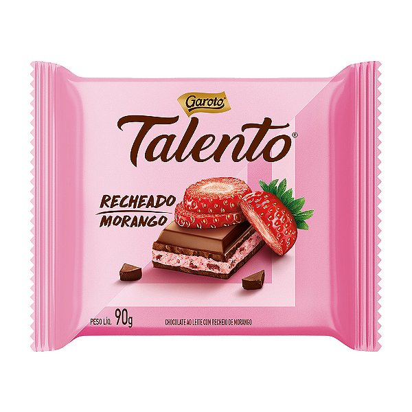 CHOC GAROTO TALENT 12X85GR MORANGO (8) DP/1