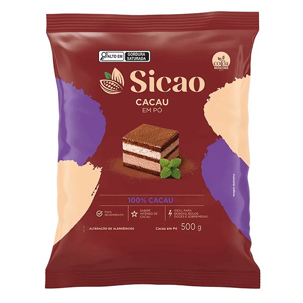 SICAO CACAU EM PO 100% 500GR (10) UN/1