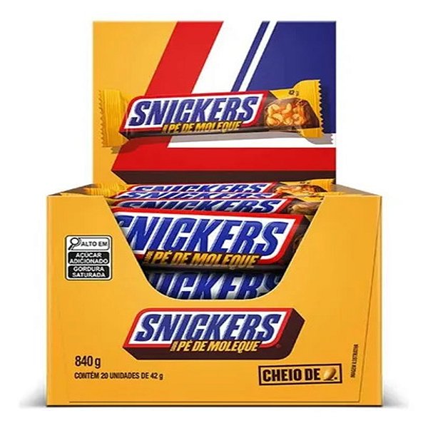 CHOC SNICKERS PE DE MOLEQUE 20X42GR (12) DP/1