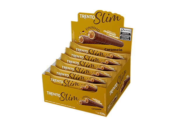 CHOC PECCIN TRENTO SLIM CARAMELO 16X20G(8) DP/1